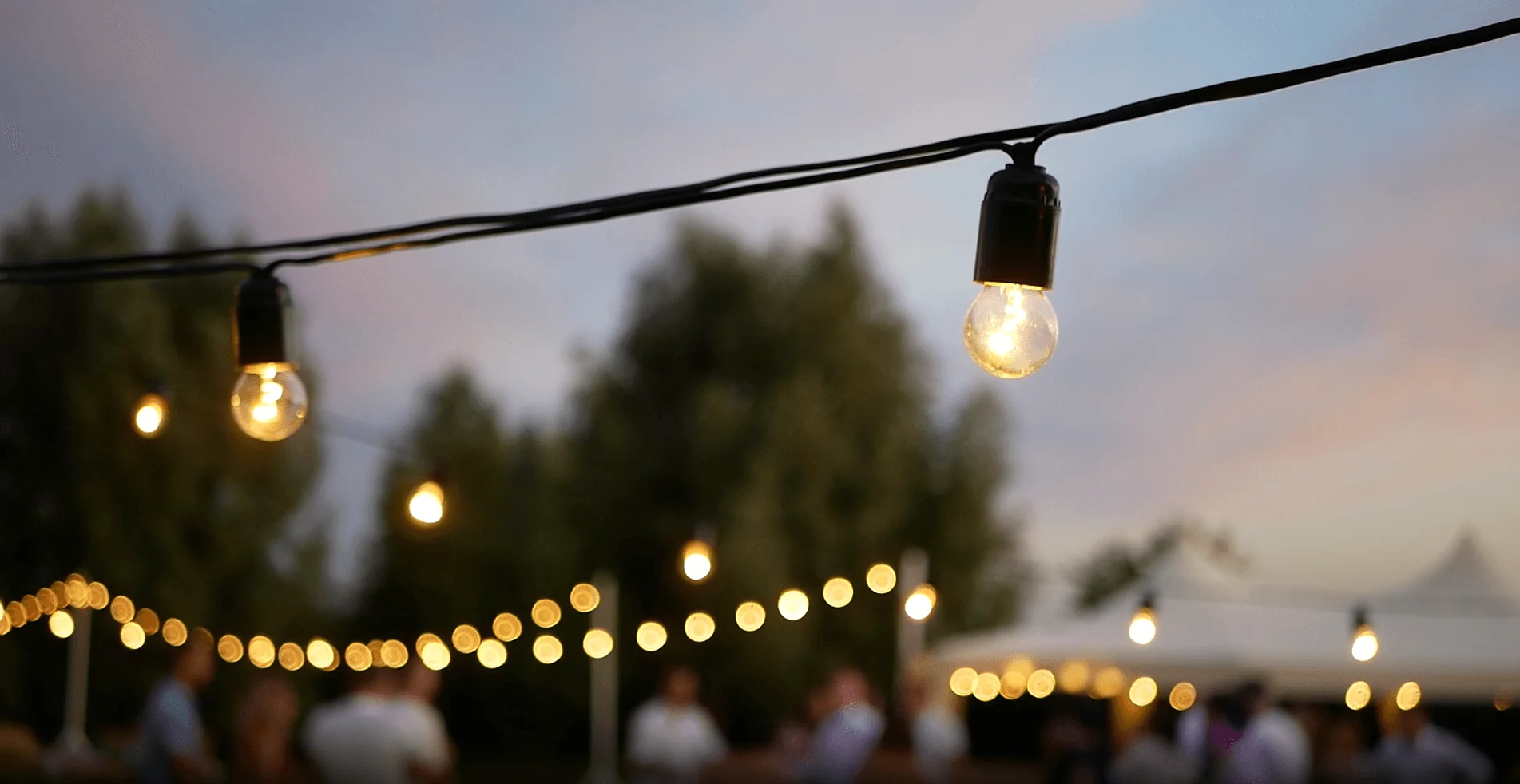 string lights hanging outdoors