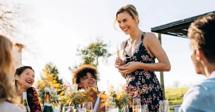 Woman celebrating a special occasion with friends
